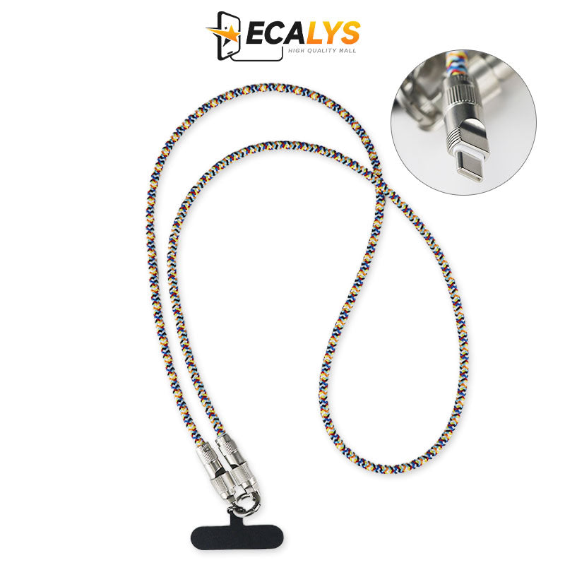 Rechargeable Phone Lanyard 2-in-1 Data Cable
