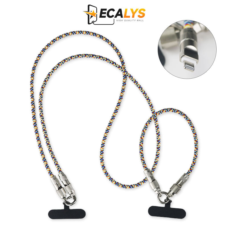 Rechargeable Phone Lanyard 2-in-1 Data Cable