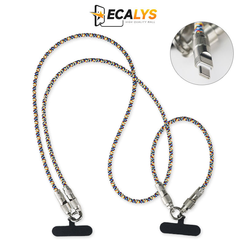 Rechargeable Phone Lanyard 2-in-1 Data Cable