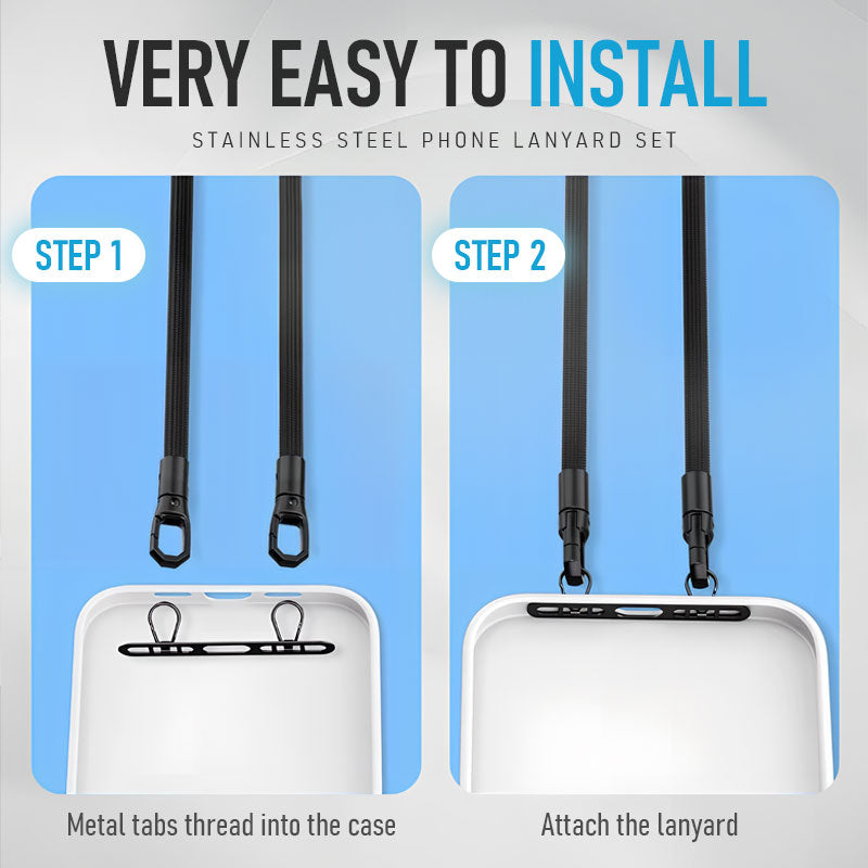 🔥New arrivals🔥Stainless Steel Phone Lanyard Set