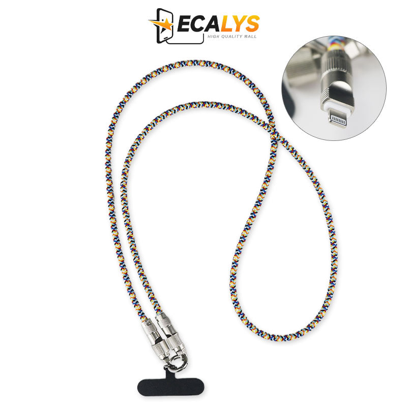 Rechargeable Phone Lanyard 2-in-1 Data Cable