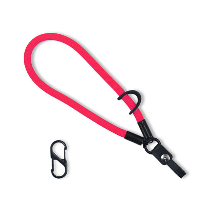 Short Wrist Lanyard Keychain w/ Leather Key Ring Ecalys